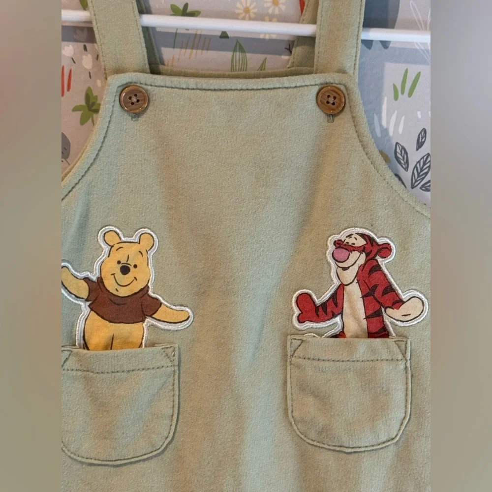 Disney Baby Winnie the Pooh and Tigger 2 Piece Baby Overall Set 6-9 Months - Picture 4 of 9